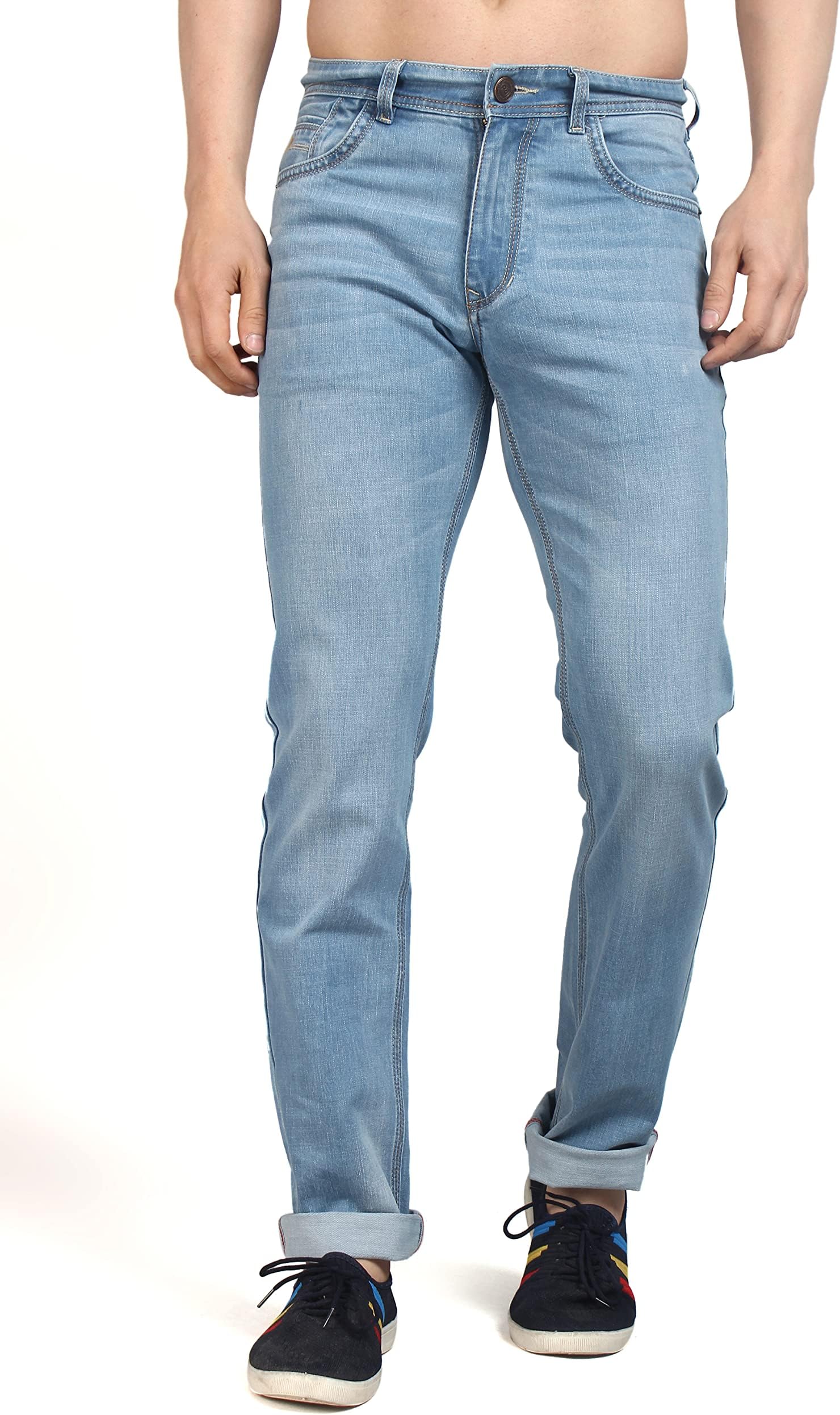 Peplos JeansPeplos- Relaxed Fit light Blue Premium Class Stretchable Denim Jeans for Men