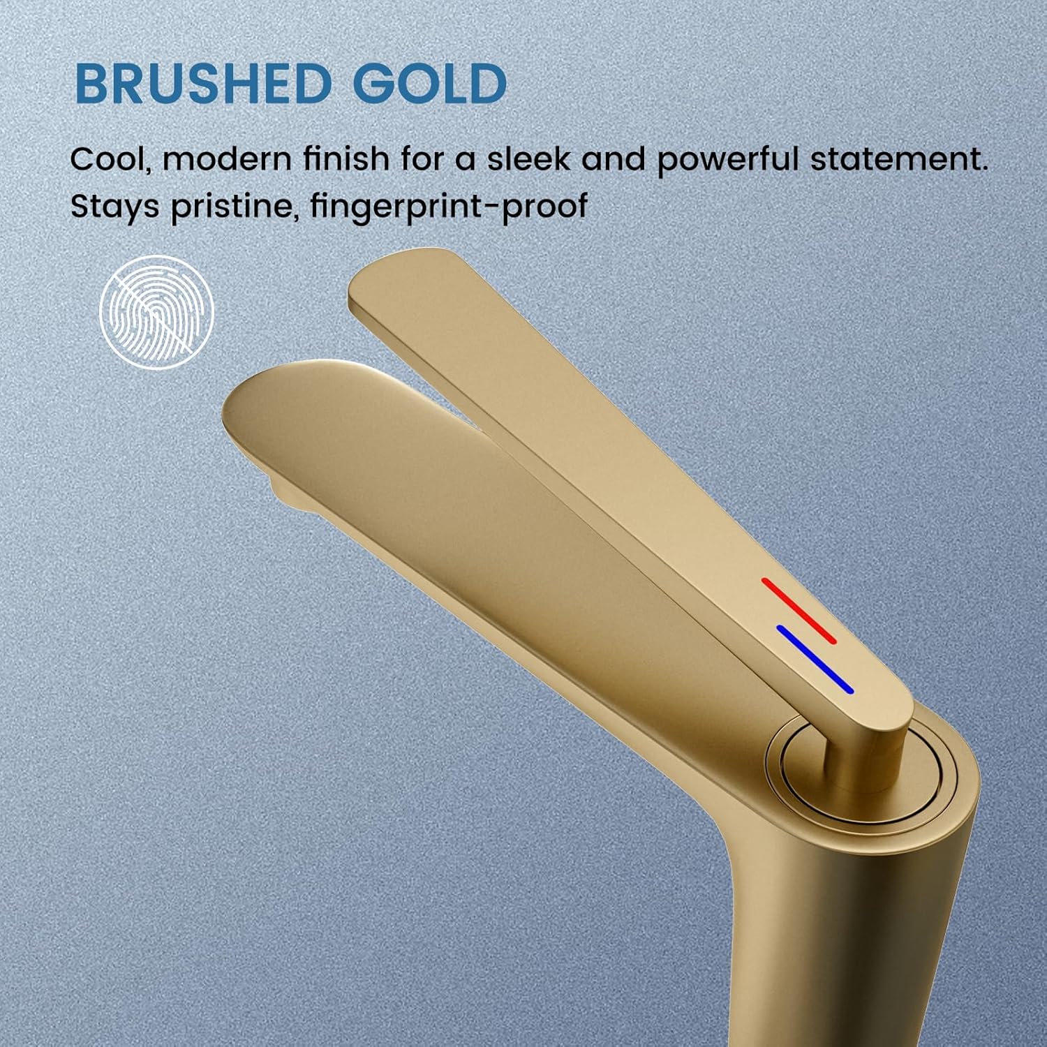 Bathroom Faucet Brushed Gold, One Hole Single Handle Vessel Sink Faucet, Brass Bathroom Faucet for Vanity Sink Restroom Guestroom RVs