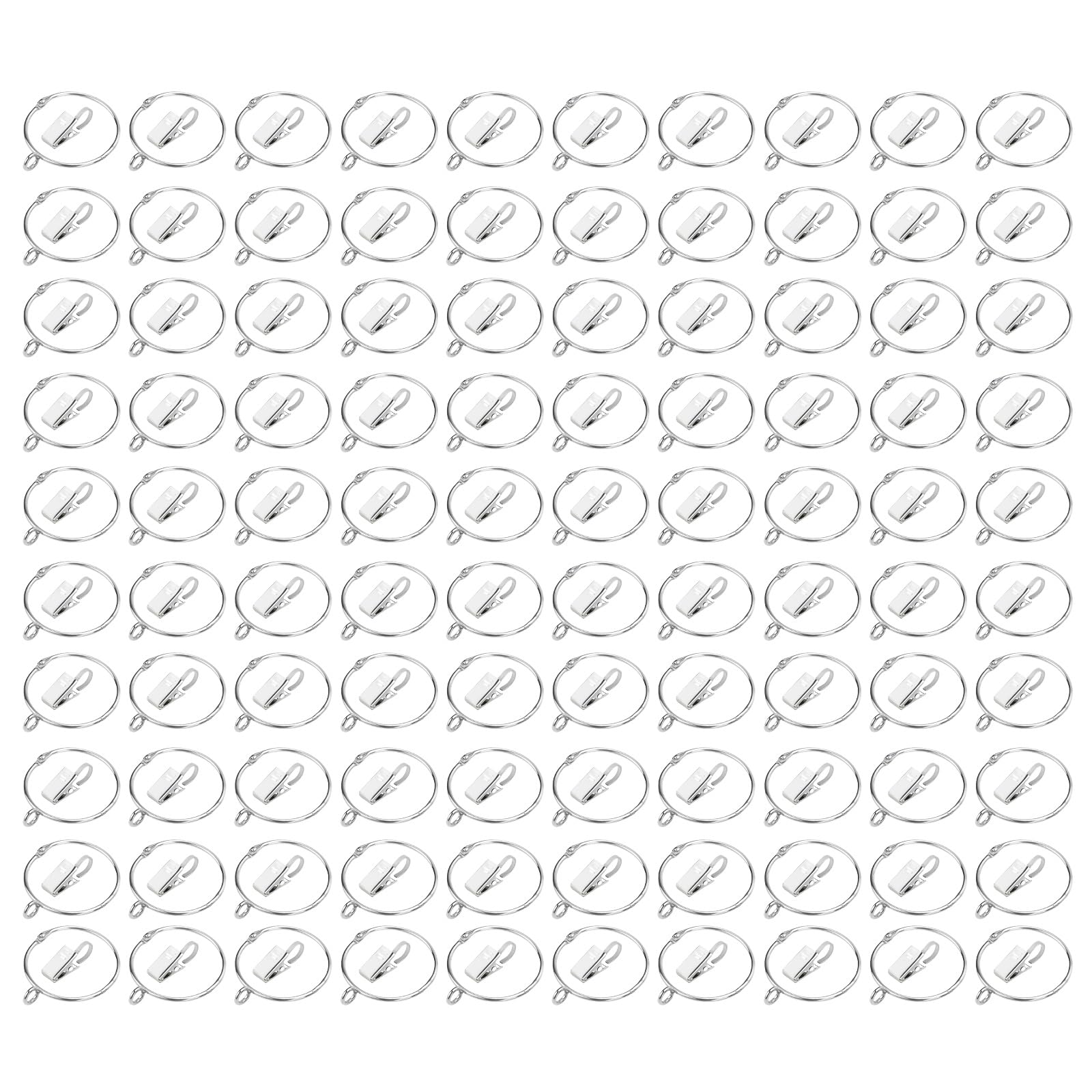 Jazuaiao 50 / 100pcs Drapery Hooks Stainlessed Steel Clip Rings Curtain Hangers Optional for Curtains and Organizing Accessories Drapery Hooks