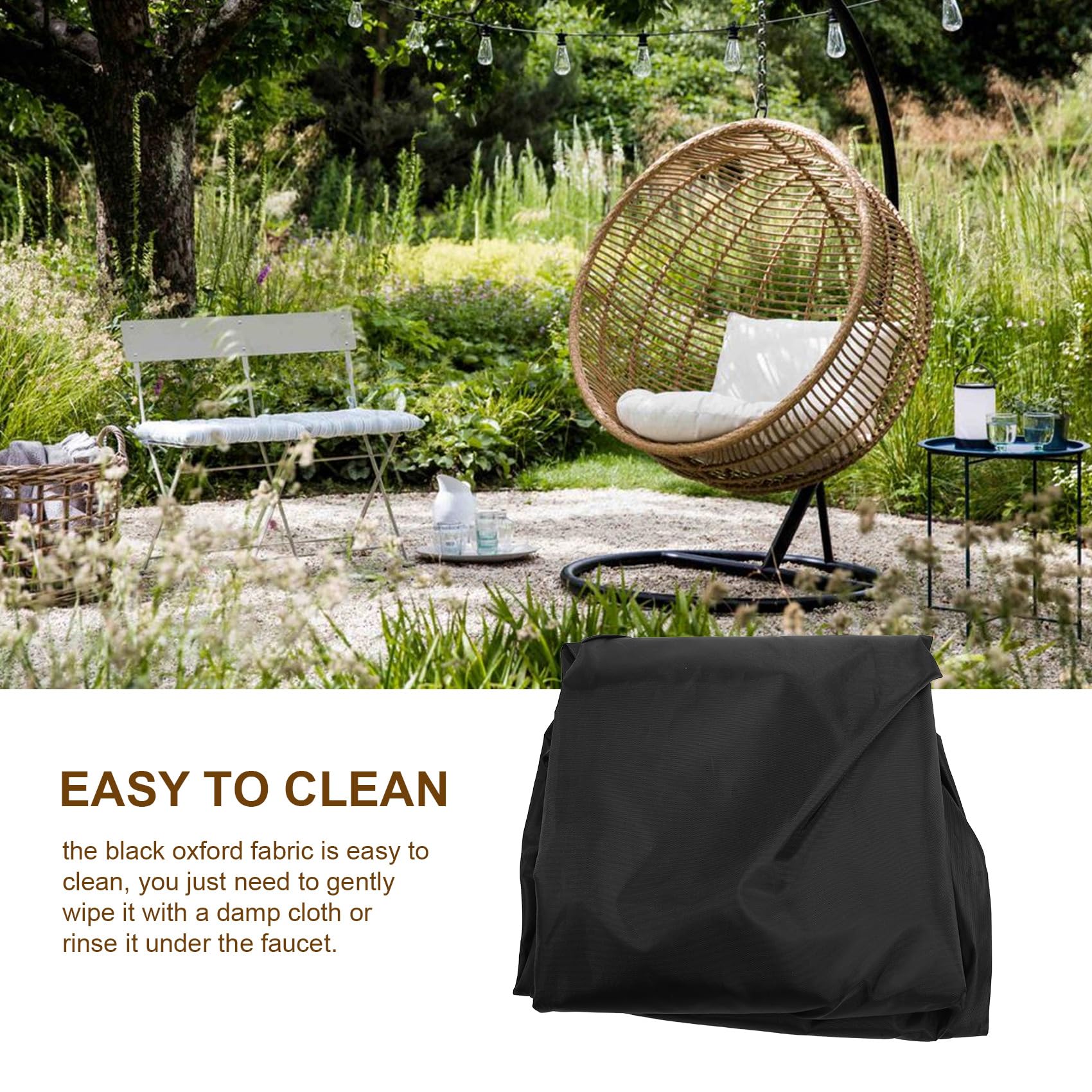 para Mecedora de Exterior, Fundas Impermeables para Mecedora de Huevo de Patio, para Silla Papasan de Interior