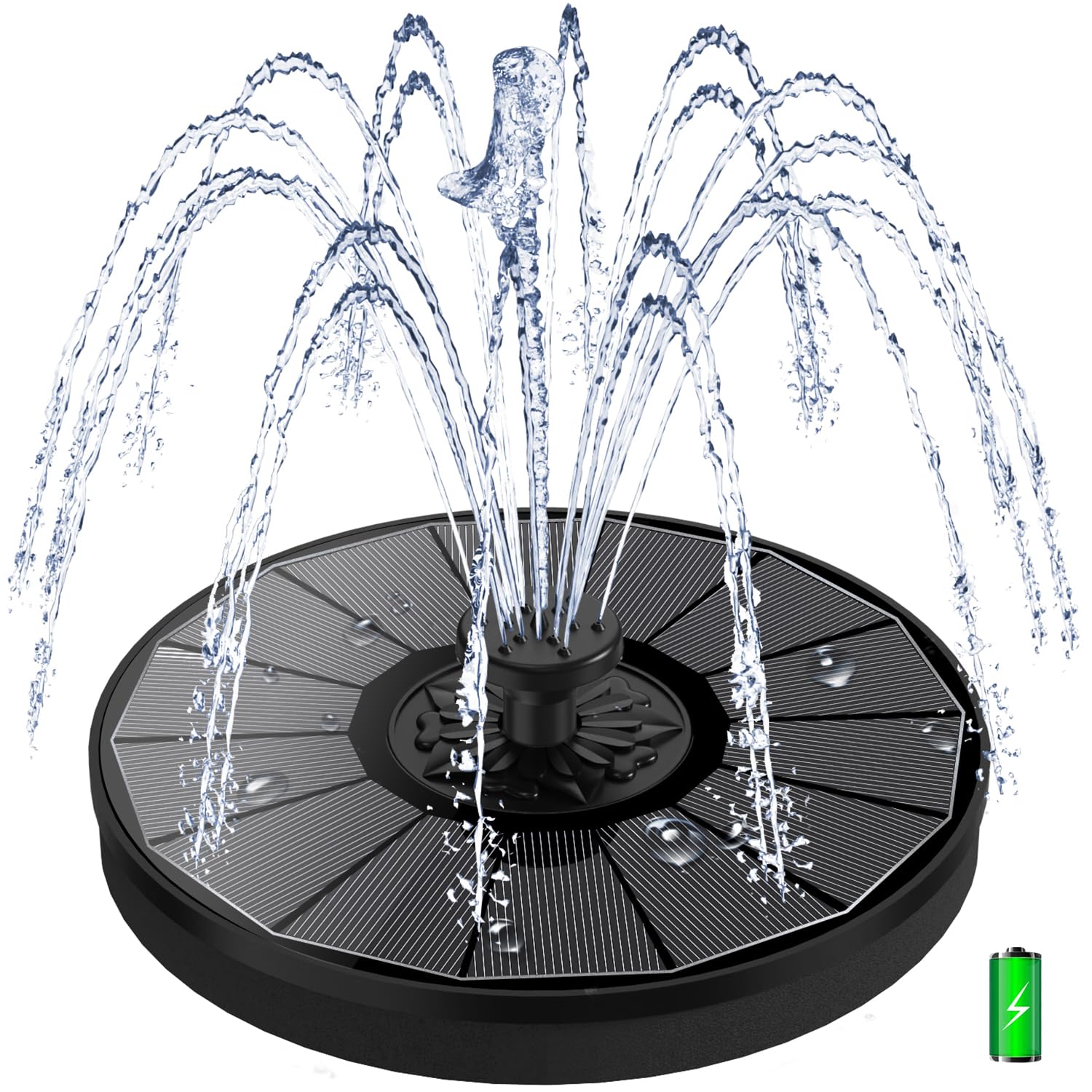 Yzert Solar Fountain with 2000mAh Battery