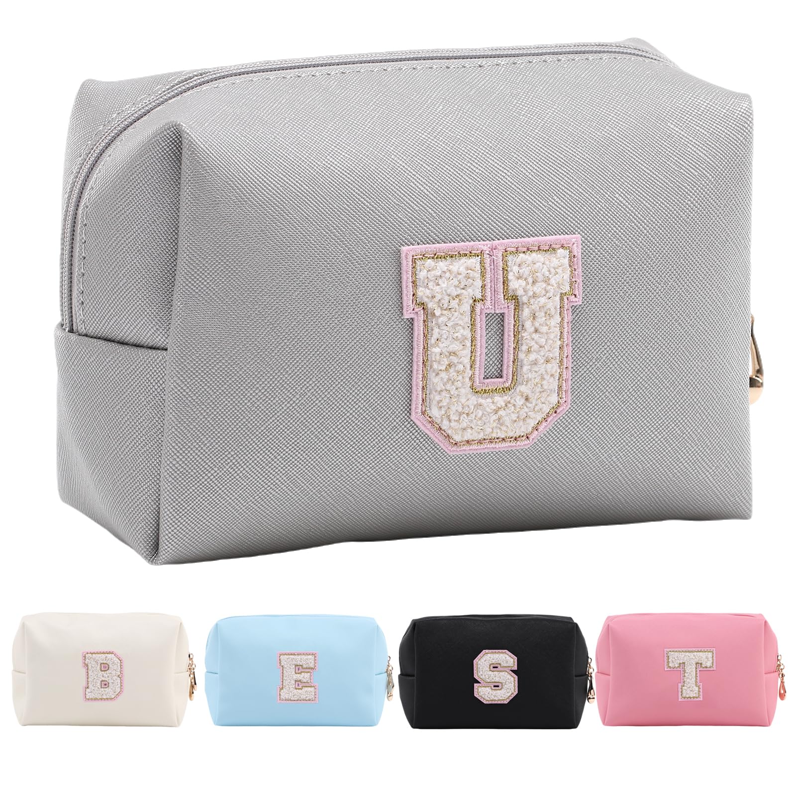 Personalized Makeup Bag,Waterproof Travel Makeup Pouch Cosmetic Bag Birthday Gift for Women Mom，Bride Bridesmaid Cosmetic Bag A-Z — view 47