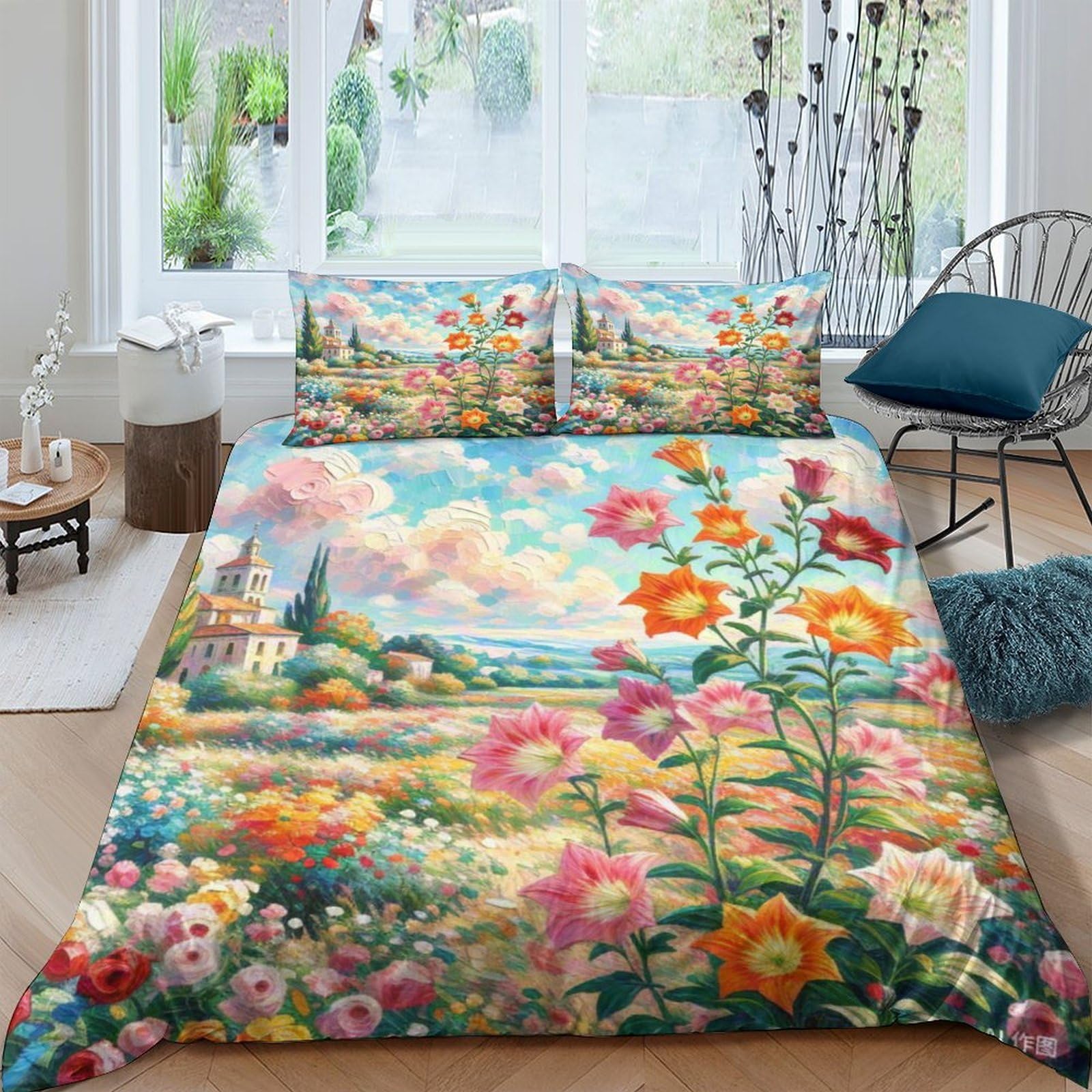 Housse de couette fleur de ballon 3D linge de lit enfant ado 220x240