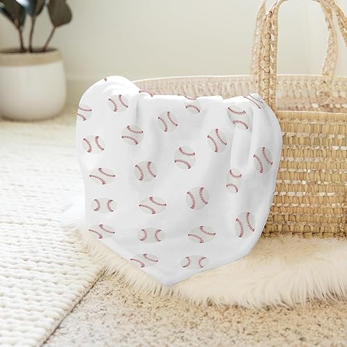 Miniatura 4 de Sweet Jojo Designs Béisbol Bebé Niño Manta Manta Jersey Stretch Knit para Recién Nacido o Infantil Recibir Seguridad - Rojo y Blanco Americana Sports