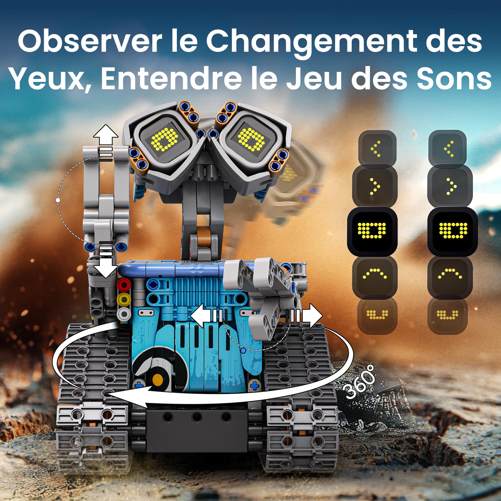 Sillbird Programmierbarer Roboter STEM für Jungen von 8-12 Jahren | 5-in-1-Bauset mit App und Fernbedienung, Geschenkideen für Kinder ab 8 9 10 11 12 Jahren, 473 Teile