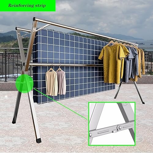 Miniatura 5 de Estante de secado de ropa plegable para lavandería, estantes para lavandería, organizador de soporte de lavandería, estante de secadora de ropa al