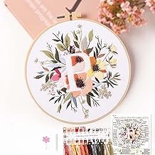 REEWISLY Embroidery Kit for Letter P,Embroidery Starter Kit with Pattern and Instructions,1 Plastic Embroidery Hoops,Color Threads,Instructions and Needles,DIY Adults Embroidery, Video Teaching - Buy now