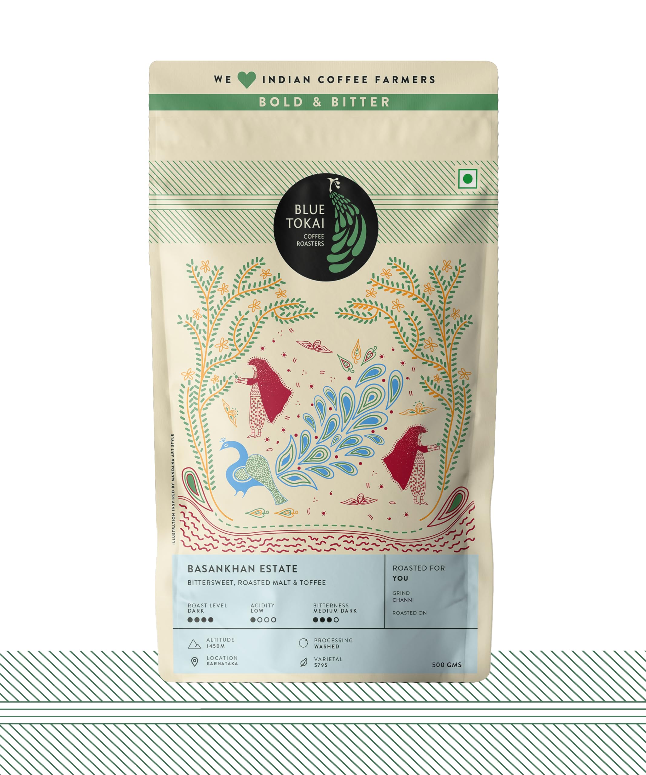 Blue Tokai Coffee Roasters Basankhan Estate - (Dark Roast) 500g - Channi Grind | Made With 100% Specialty Grade Arabica Freshly Roasted Ground Coffee, Bag (B0D7M98B5N) Amazon Price History, Amazon Price Tracker