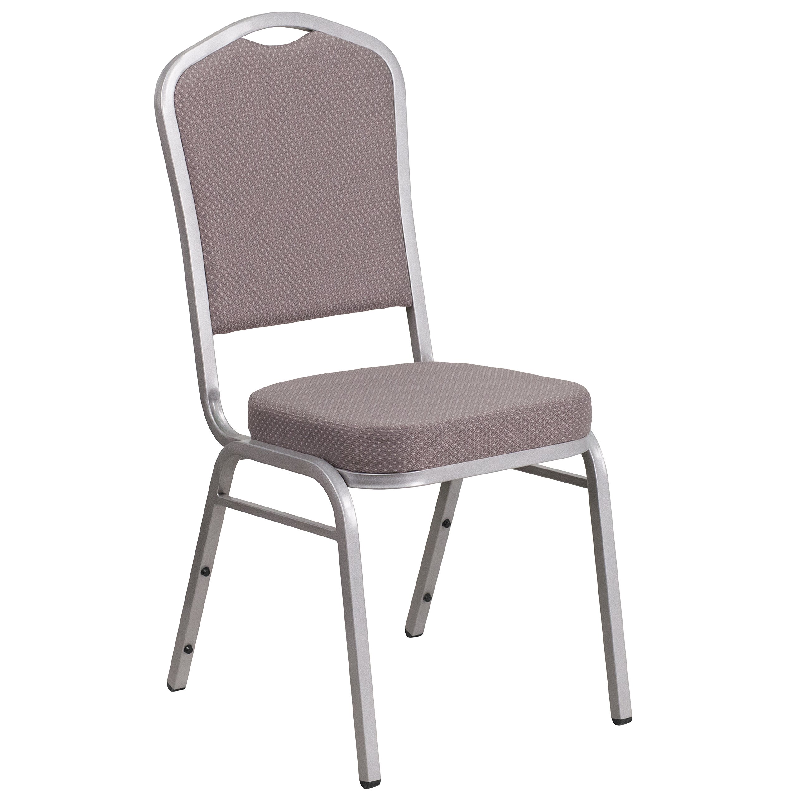 Flash Furniture Gray Dot Fabric/Silver Frame / Set of 1 / Contemporary Stacking Chairs