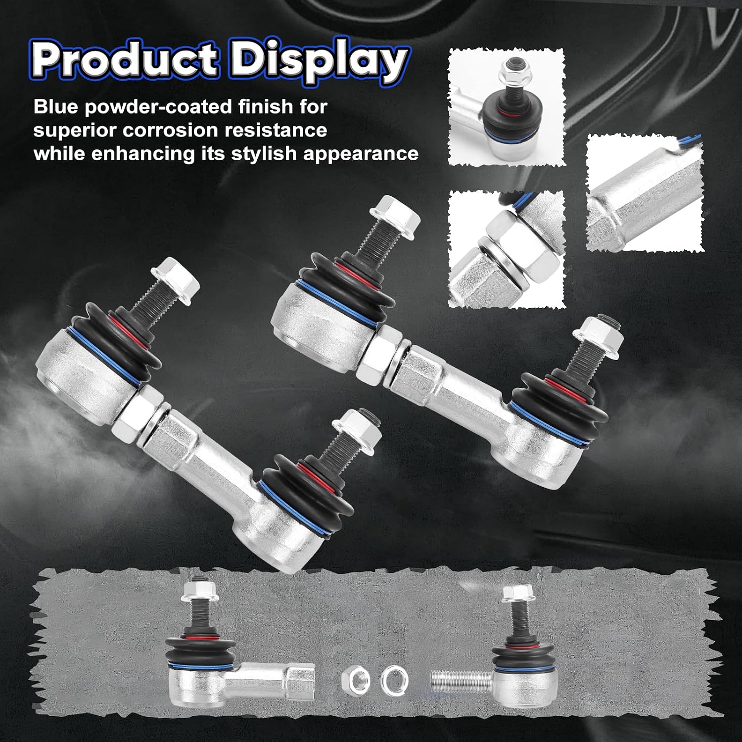 K80369 K80370 Adjustable Sway Bar Links - Adjustable Rear Stabilizer Swaybar end Link 85mm - 105mm Compatible with Honda CR-V 4WD & FWD 2002-2006 Replace# 52321S9A003 52320S9A003
