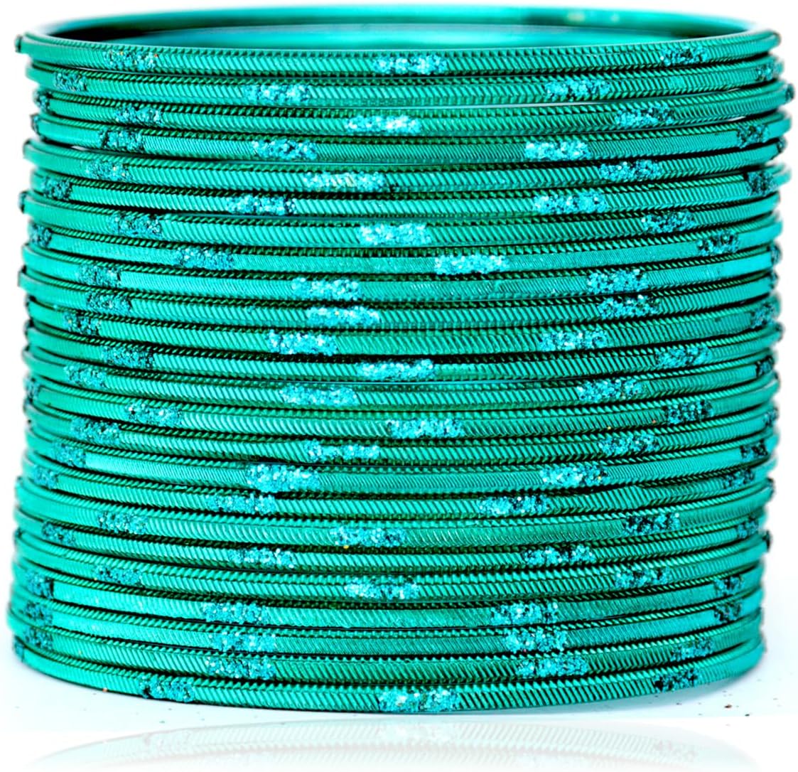 JD'Z COLLECTION Indian Costume Matching Bangles Bollywood Jewelry Plain Metal Bangles Set Jewelry Multi Colors Bangles Set for Women