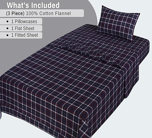 Vista 162 de RUVANTI Juego de sábanas de franela 100% algodón, tamaño matrimonial, 4 piezas, Alpine Serenity Serenidad alpina