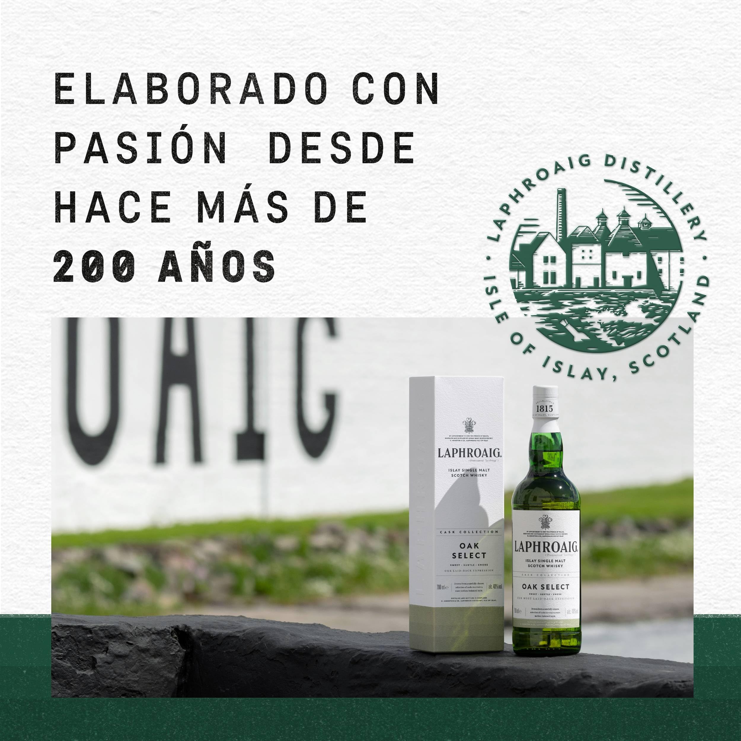 Laphroaig Oak Select Whisky Escocés Islay Single Malt 700ml