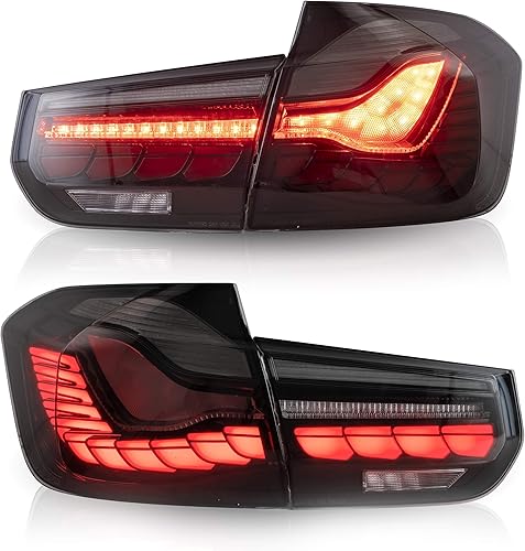 VLAND Conjunto de luces traseras OLED para BMW M3  Serie 3 F30 F35 F80 Sedan 6 generación 2012-2018, lámpara trasera mejorada con escamas de dragón
