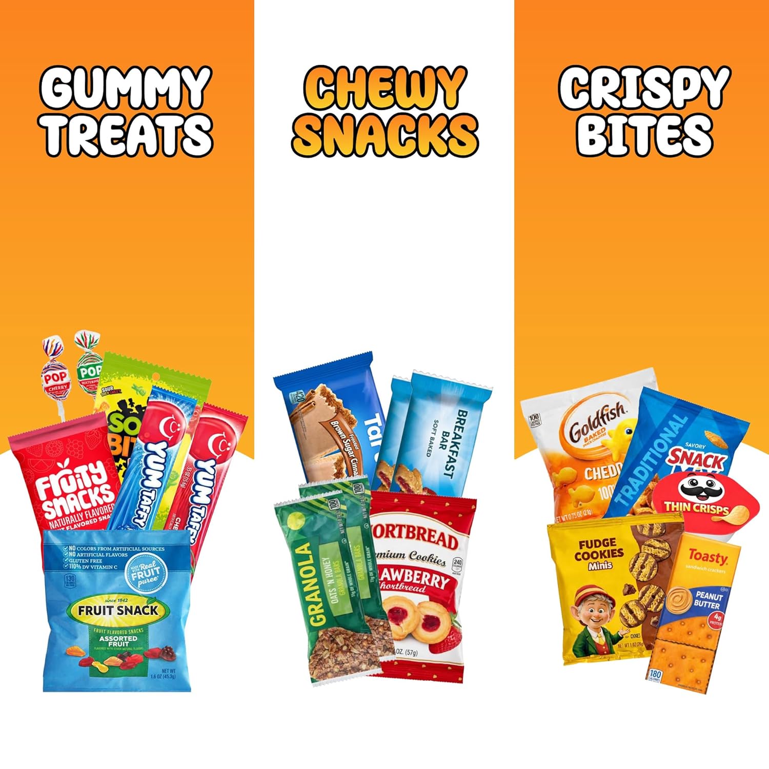 Snacks Variety Pack for Adults, Kids & Teens (100 Count) - Snack Box Variety Pack with Chips, Cookies & Bars - Bulk Snacks Gift Box, Care Package for College Students, Office & Birthdays