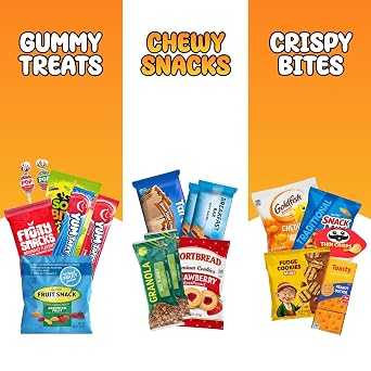 Snacks Variety Pack for Adults, Kids & Teens (100 Count) - Snack Box Variety Pack with Chips, Cookies & Bars - Bulk Snacks Gift Box, Care Package for College Students, Office & Birthdays