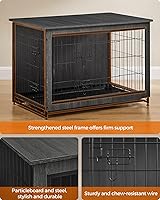 Vista 4 de Feandrea Muebles de jaula para perros, mesa auxiliar auxiliar de 38.6 pulgadas, moderna perrera para perros de interior de hasta 70 libras, jaula