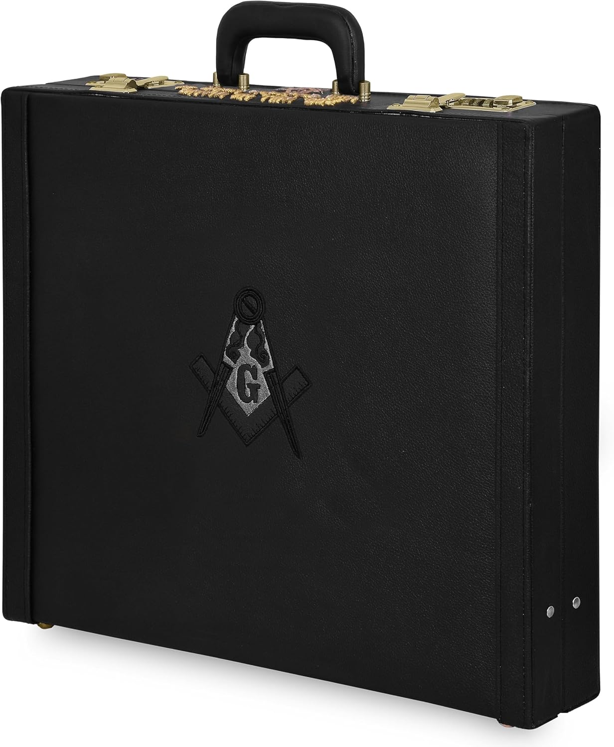 Bricks Masons Master Mason Blue Lodge Apron Case - Hand Embroidery Personalization Black Emblem Various Sizes & Materials