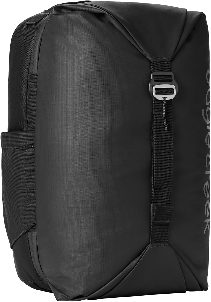 Paquete de viaje Tour 40L – Mochila ligera de tamaño para llevar con almacenamiento expandible, compartimento para portátil - Tiene características aptas para viajes para aventuras globales - Negro