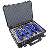 5 Pistol 18 Magazine Doro Gun Case with Custom MyCaseBuilder Foam Insert - Waterproof, Heavy Duty - Tactical Firearms and Ammunition Holder, 18 x 14 x 7 Inches