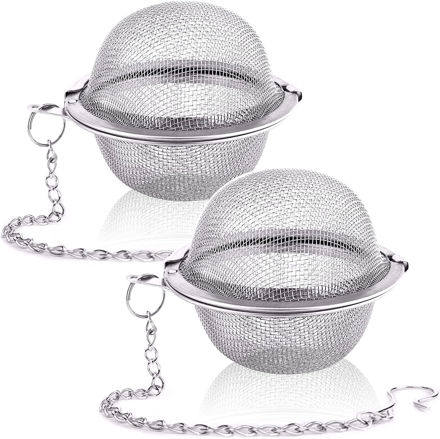 Siasky 2PCS Stainless Steel Mesh Tea Infuser, 2.1 Inch Tea Ball, Strainer Tea Diffuser, Steeper for Filtering Tea
