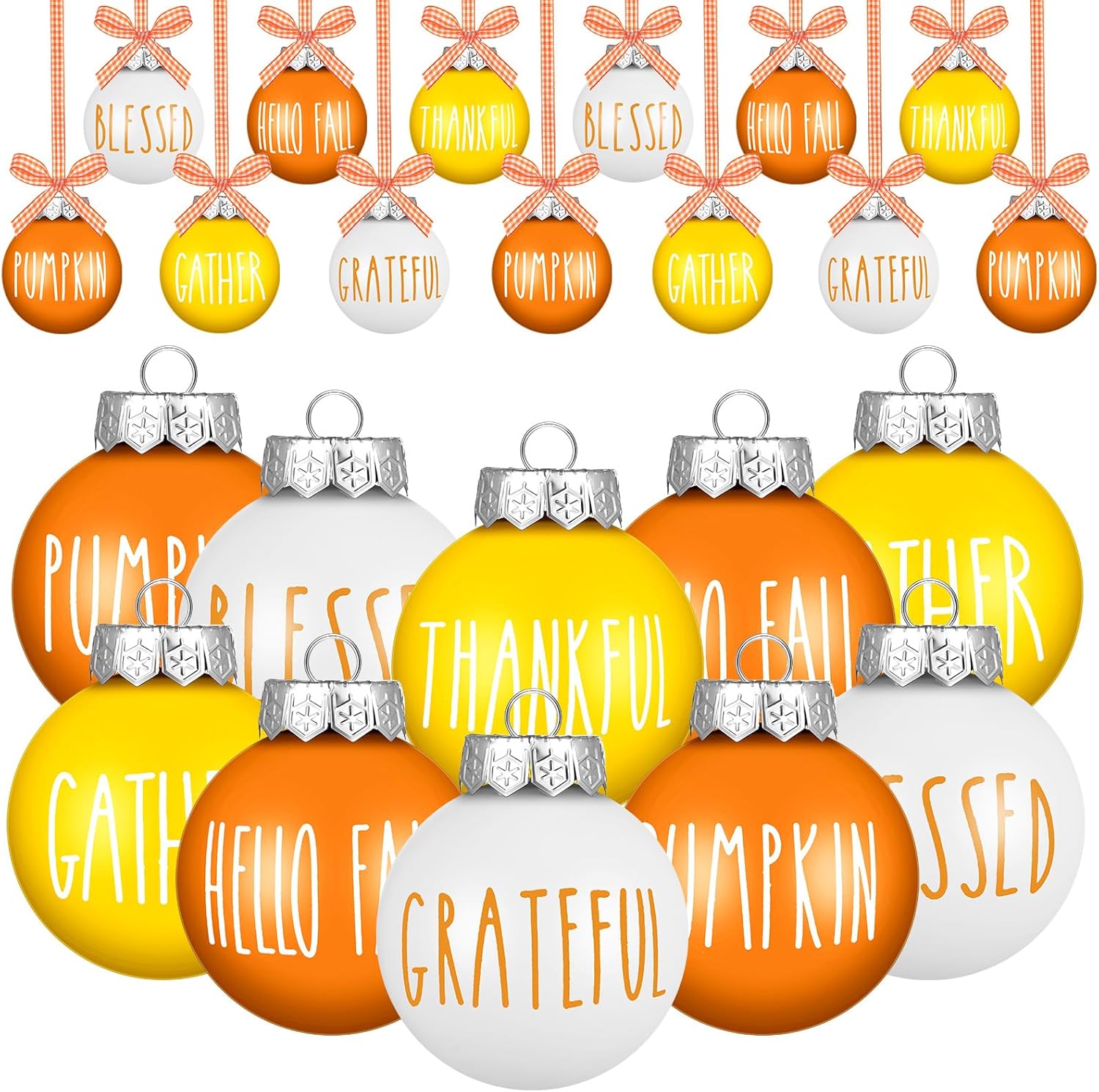 12 Pcs Fall Ball Ornaments Thanksgiving Tree Decorations