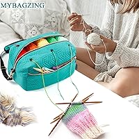 Vista 7 de Crochet Bag Organizer - Knitting Bag - Yarn Storage Organizer - Yarn Bag for Crocheting - Yarn Holder for Crochet Accessories, Knitting Needles, Teal