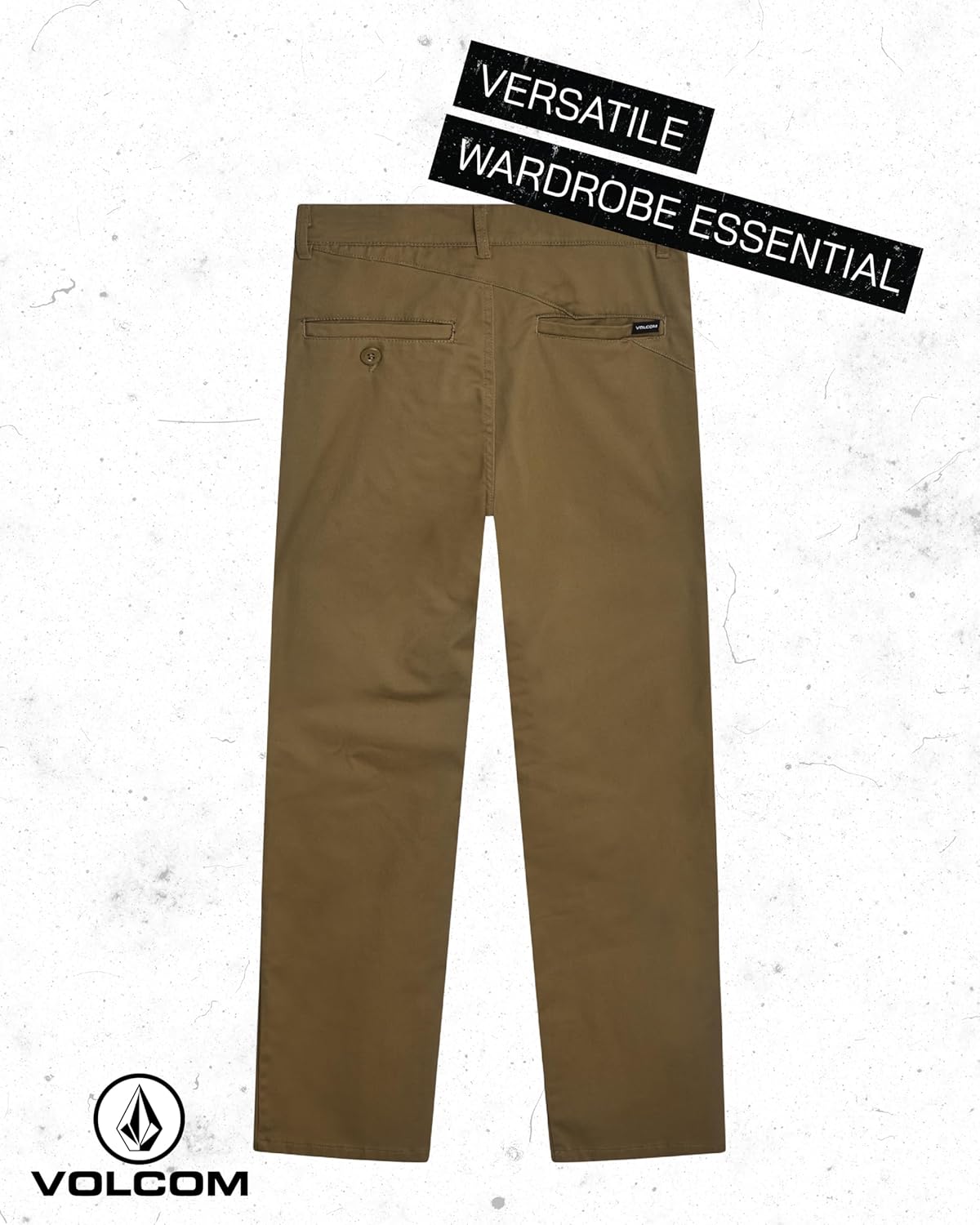 Volcom Boys Chino Pants - Soft Cotton Blend Casual Pull-On Classic Woven Uniform Pants for Boys with Side Pockets