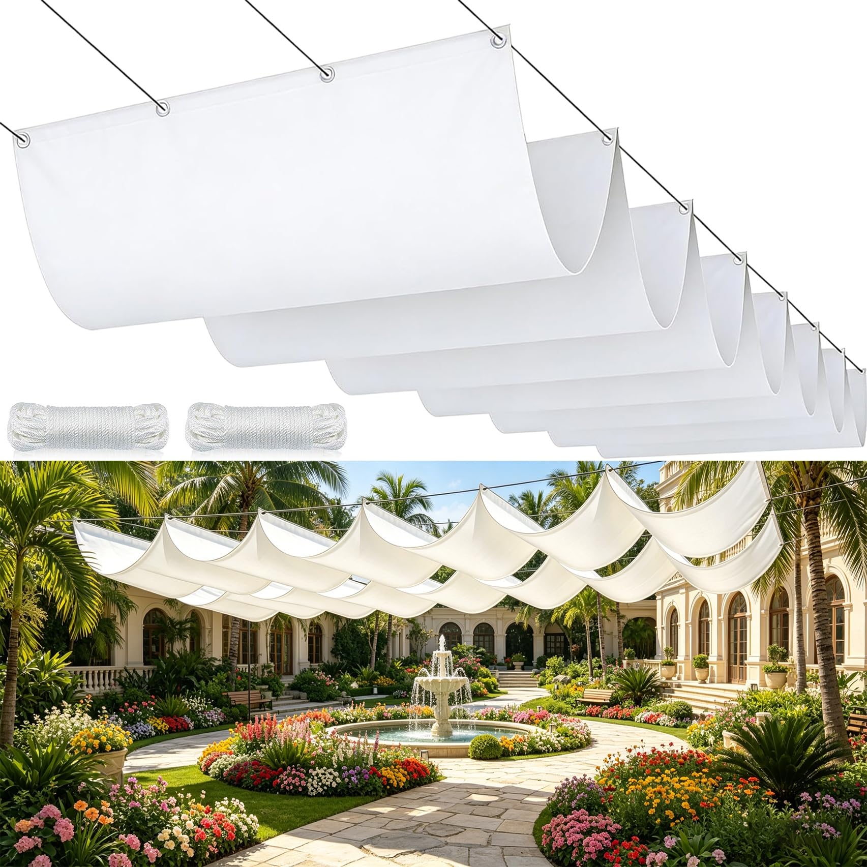 Lona de sombreado rectangular contra radiación solar toldo exterior para balcón