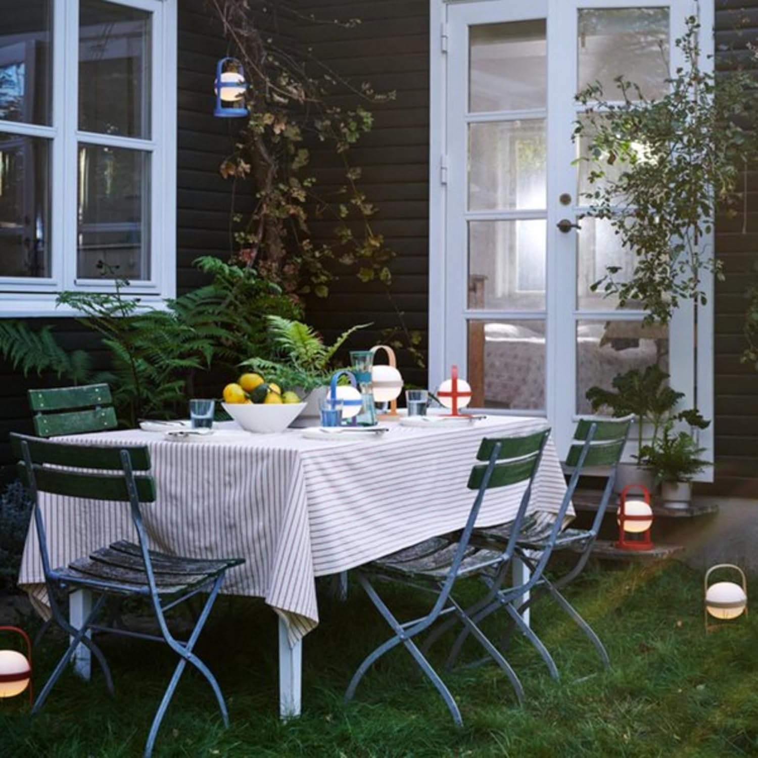 Rosendahl Soft Spot Solar Circular Lantern - 7.3 in., Elegant & Durable Solar-Powered Lantern with Rechargeable USB, Ideal for Indoor and Outdoor Use, Cozy Home Lighting and Decor (Sky Blue)