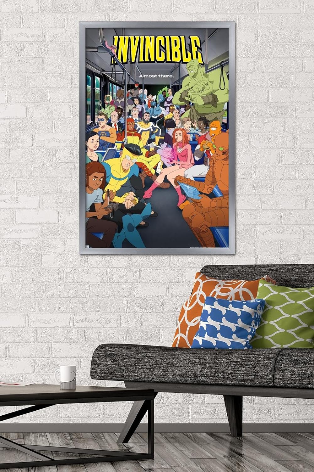 Invincible: Season 2 - Bus One Sheet Wall Poster, 34L" x 22.4W", Silver Framed Version
