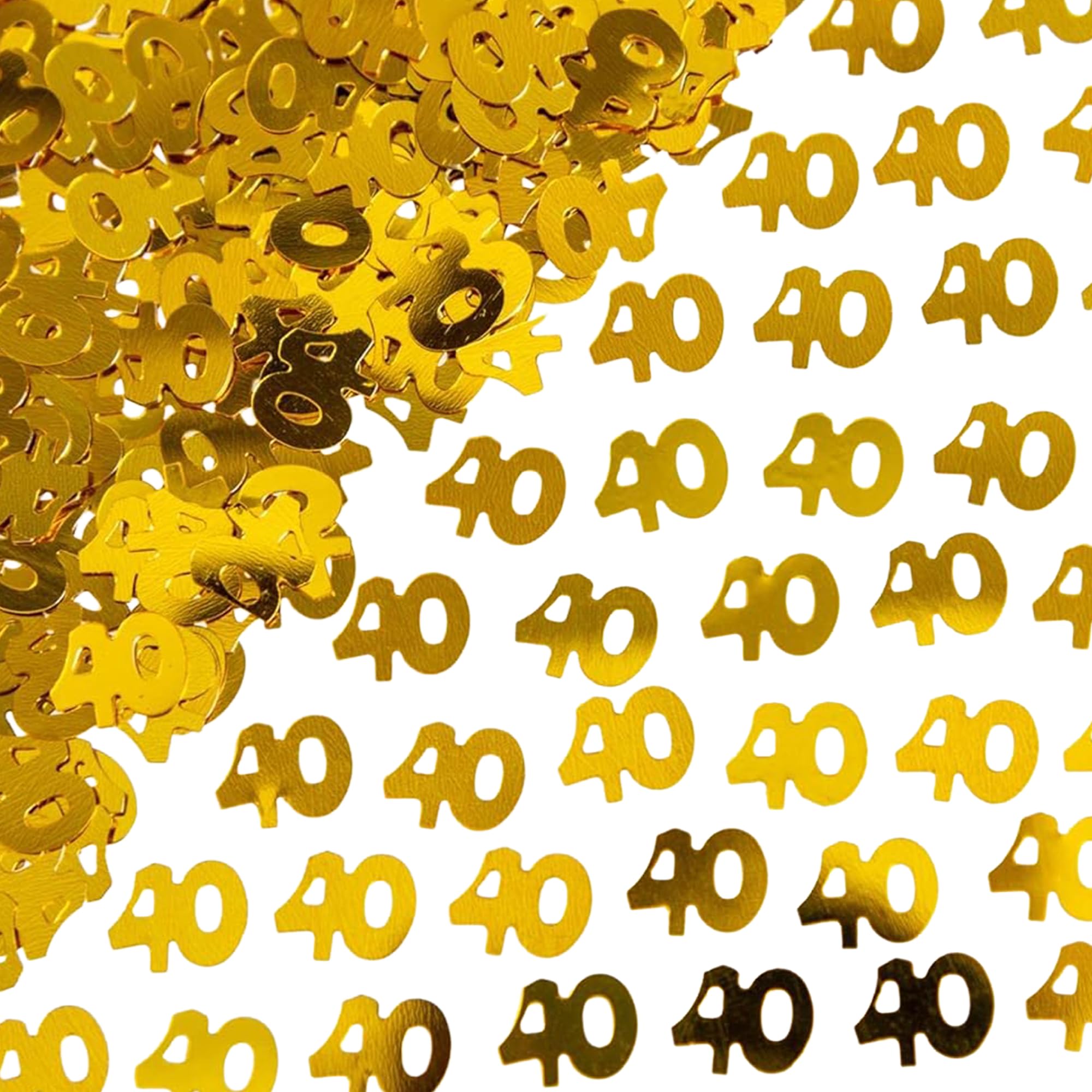 SHATCHI 28g Gold 40th Birthday Confetti Foil Metallic Glitz Table Scatter Sprinkles Age Bday Party Decorations, 12mm