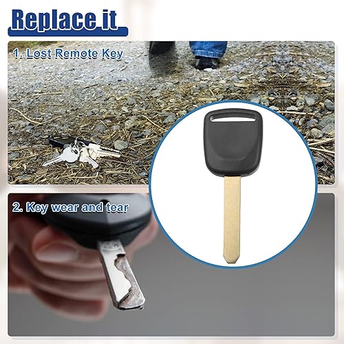 Miniatura 4 de ACROPIX Llave de encendido con chip de transponder sin cortar de repuesto para Honda Civic CR-V 2002-2006 para Honda Odyssey Pilot 2003-2004 HO01PT