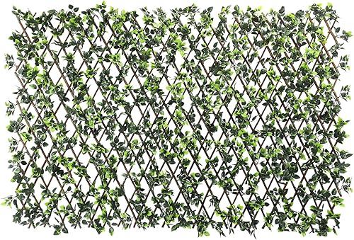 Miniatura 8 de E&K Sunrise - Rejilla para cerca de privacidad de hojas sintéticas expandibles, cubierta de cerca de hojas artificiales, decoración para jardín,