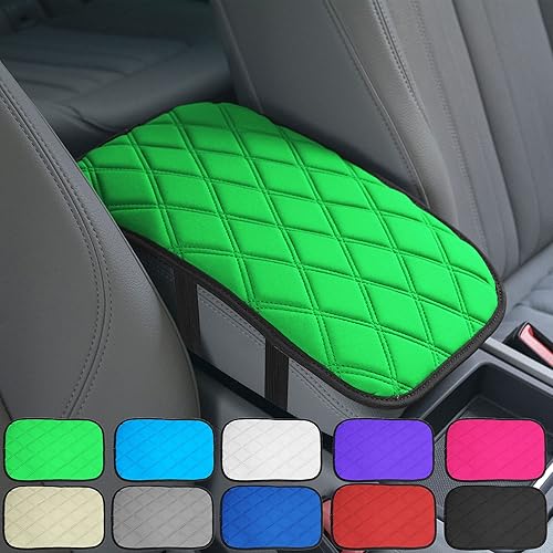 Miniatura 5 de FH Group Neosupreme - Almohadilla de consola central con patrón de diamante verde  Protector de reposabrazos resistente al agua para automóviles,