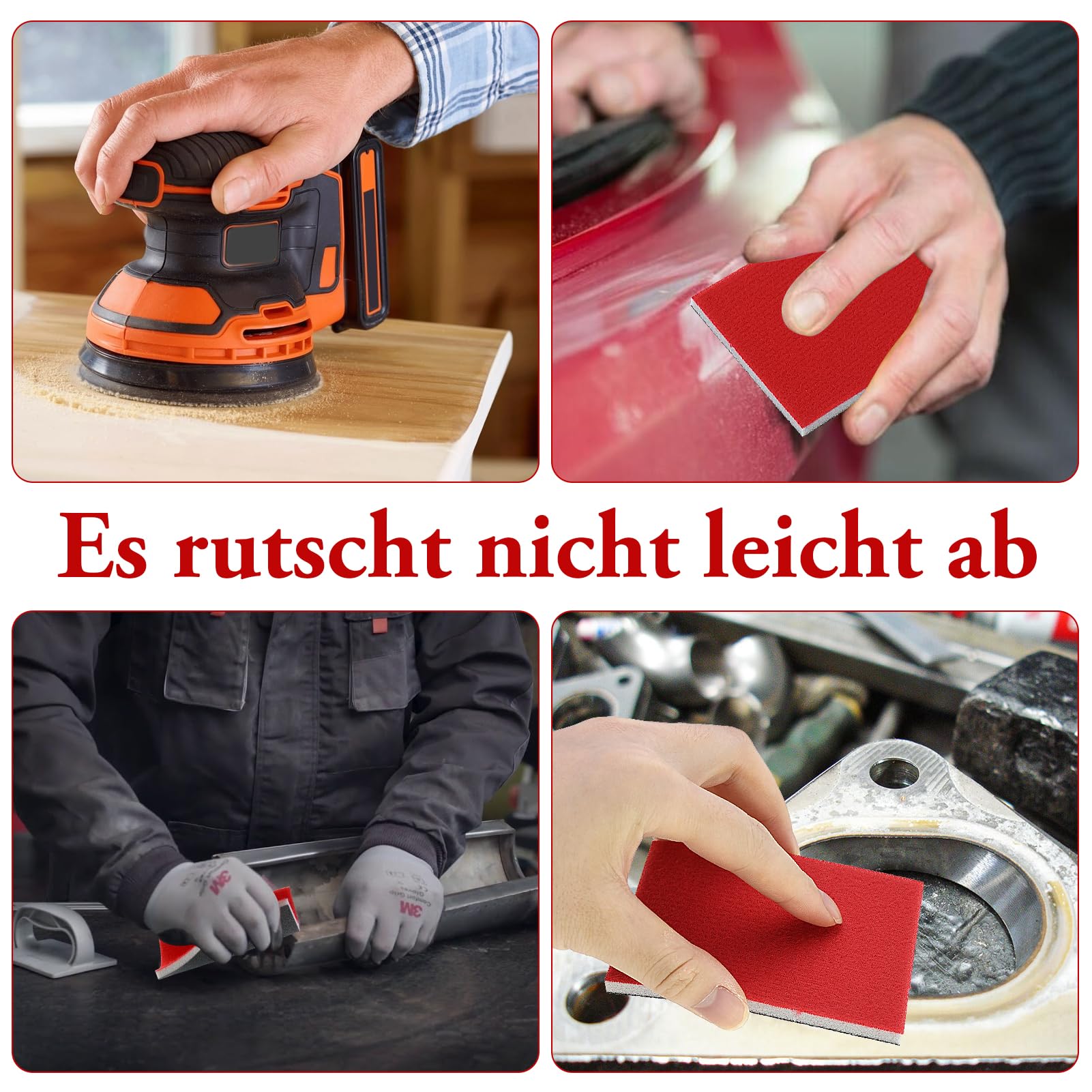 26 Pezzi Rosso Spugne Abrasive a grana,Blocco abrasivo a umido e a secco P180-P4000 Grana, Lavabili e Riutilizzabili Spugne,Flessibile Morbida Sabbia Blocco,per Cartongesso