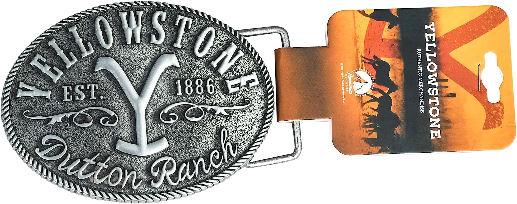 AodyowAodyow Changes Yellowstone Dutton Ranch Y Logo Established 1886 Kevin stner Belt Buckle 66-57, Silver