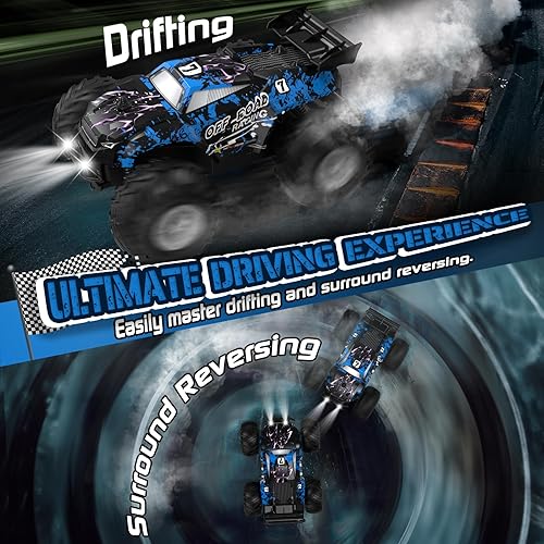 Miniatura 3 de Auto de control remoto, camión de control remoto todo terreno para niños, camión recargable a control remoto con LED, 120, 6.2 mih, 2 motores, 2.4