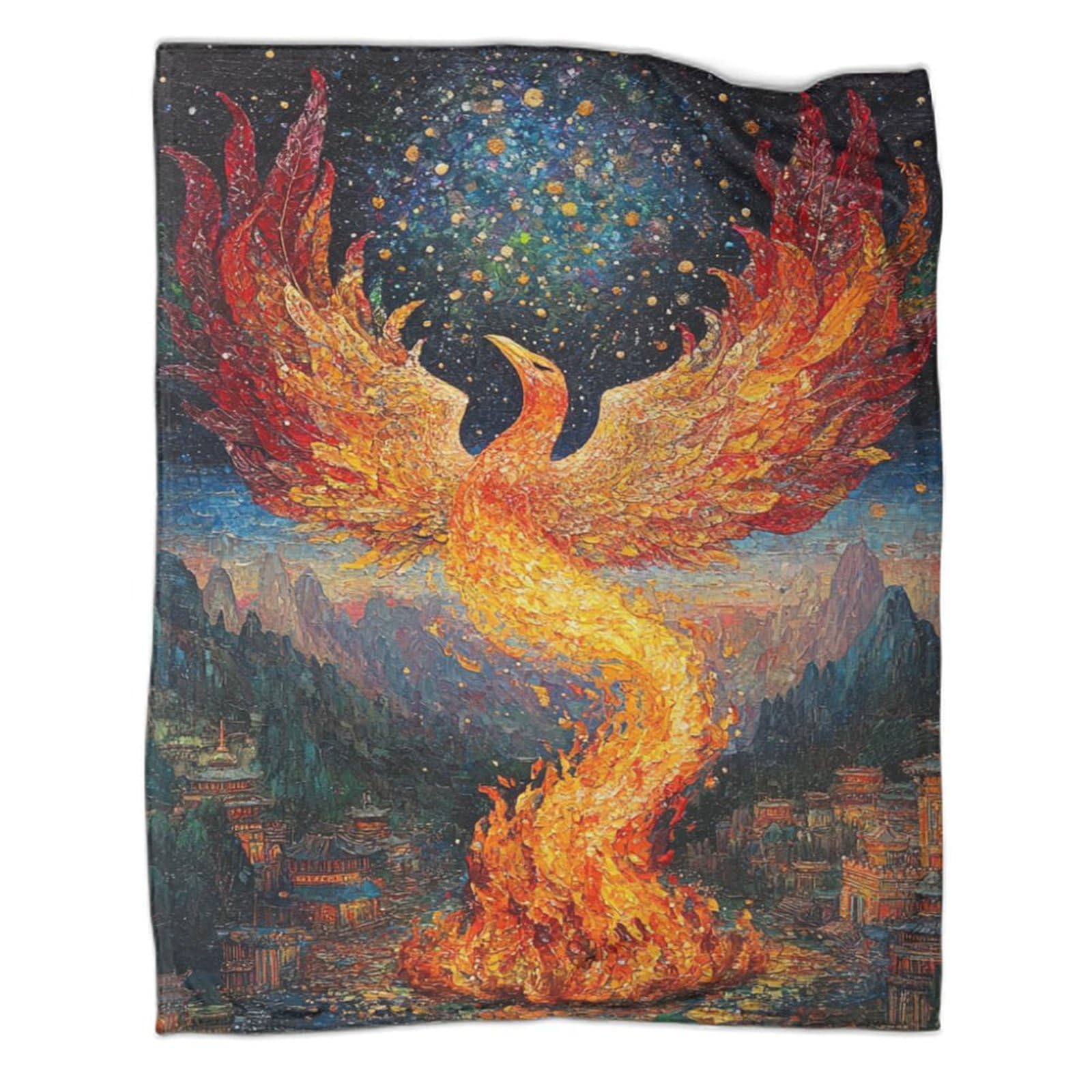 Couverture motif Phoenix 180x200 pour embellir votre canapé et vos soirées cocooning
