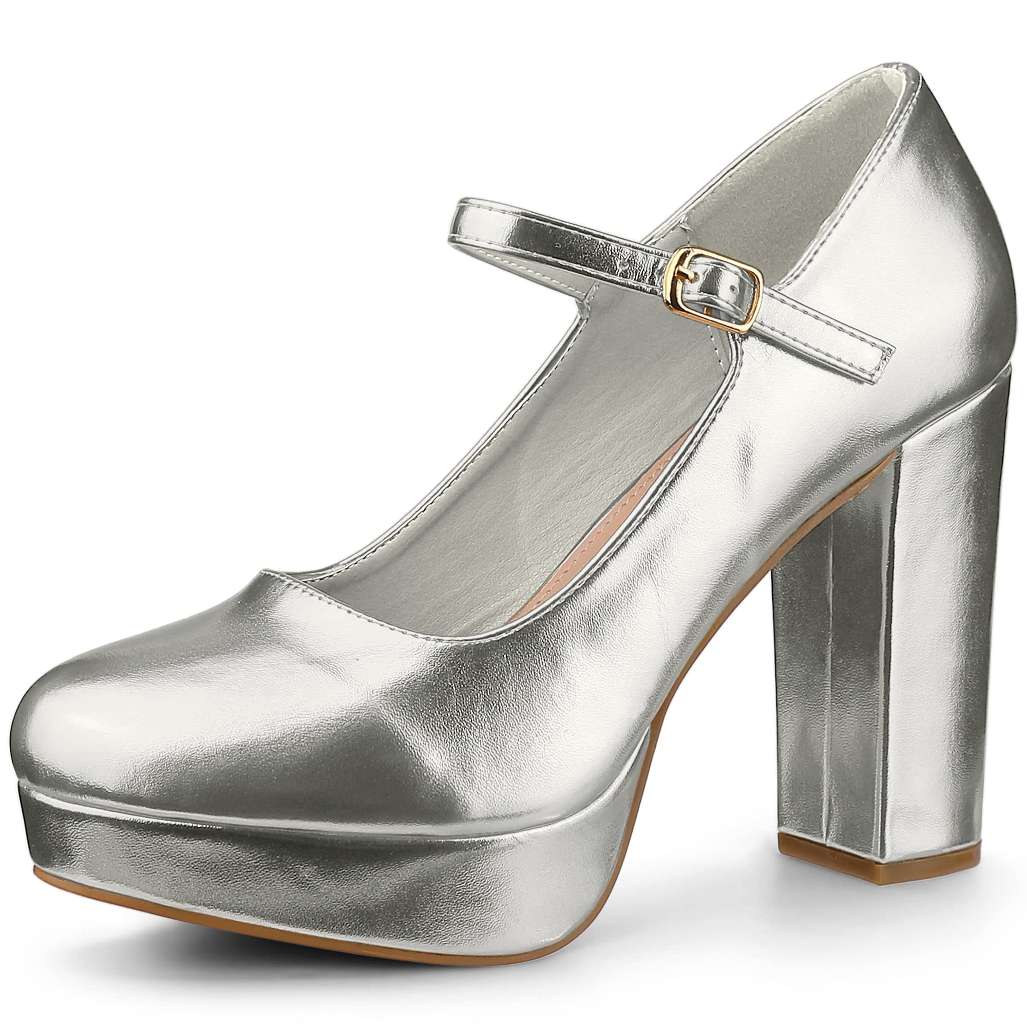 Zapatos Mary Janes Perphy de tacón grueso que ofrecen comodidad y altura sin dolor de pies 6