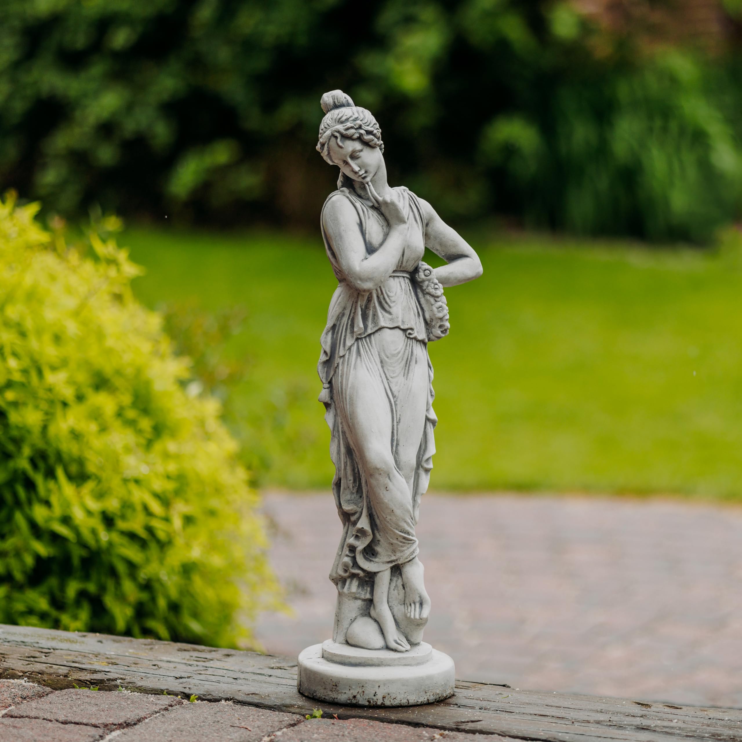gartendekoparadies.de Statuetka damska, kamienna figurka, wys. 66 cm, 11 kg, szara, odporna na mróz z odlewu kamiennego do użytku na zewnątrz