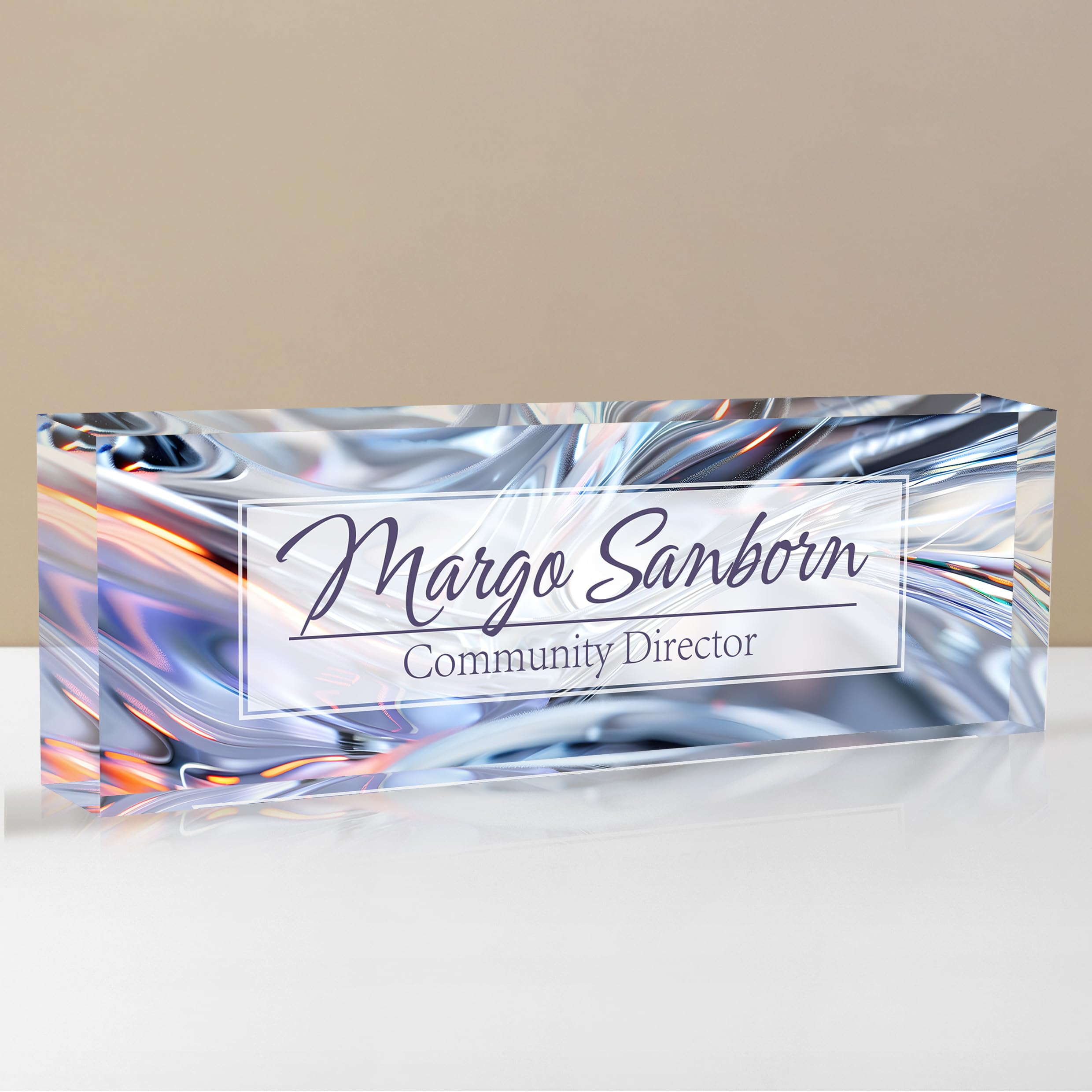 Personalized Name Plate for Desk, Custom Desk Name Plate, Acrylic Name Plate Office Desk Accessories, Personalized Office Gifts for Coworkers Teachers