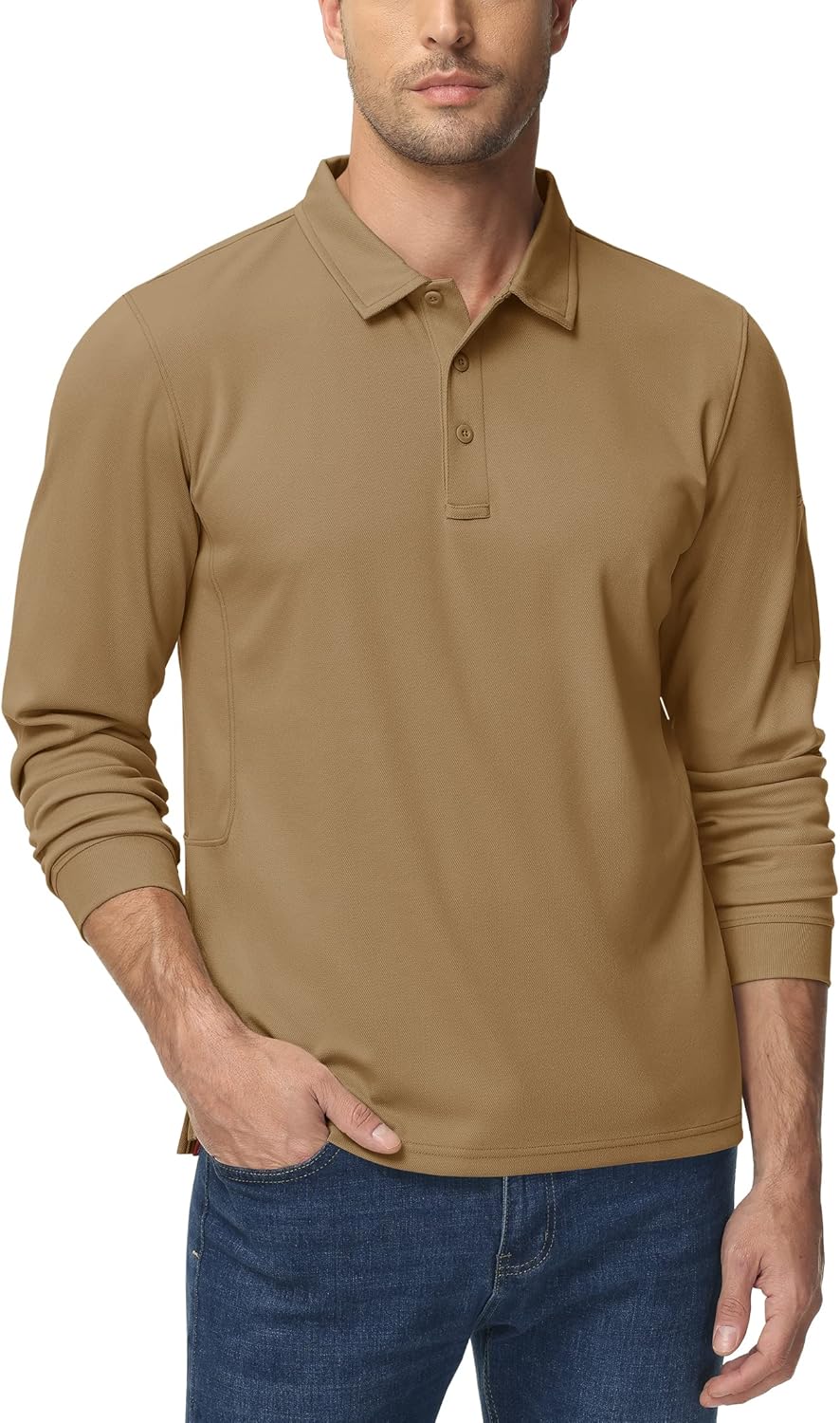 TACVASEN Men's Long Sleeve Polo Shirts Quick Dry Tactical Golf Collared Lightweight Work Breathable Moisture Wicking Outdoor - Image 7