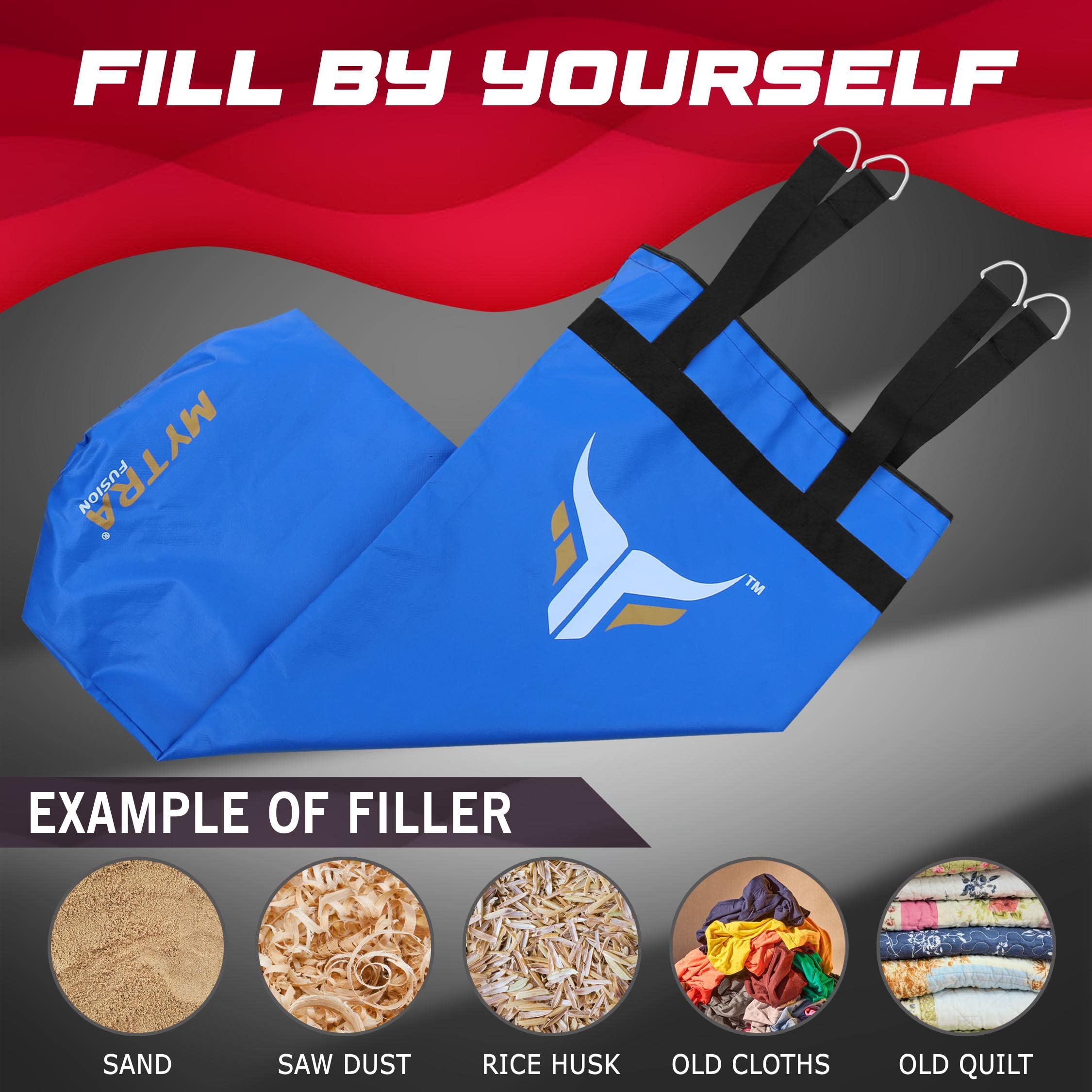 Mytra Fusion Appendere sacco da boxe Unfilled sacco boxe per MMA, Muay Thai, Boxe, Allenamento di Karate adulti sacco da box Disponibile con 2 misure 4FT e 5FT