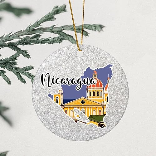 Vista 39 de Christmas Round Ornament South Africa Lands Ceramic Keepsake Visitor Souvenir 3 Inch with Gold String Hometown City Pride Home Decorations Christmas
