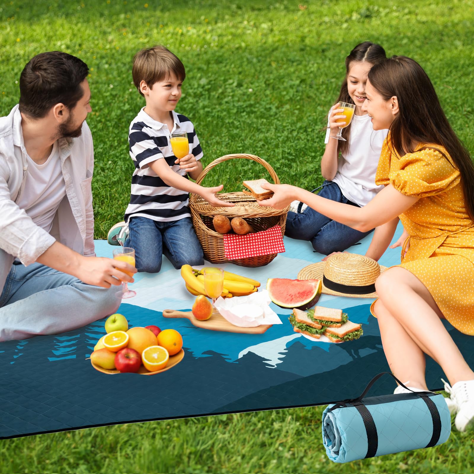 PY SUPER ODE Picnic Blankets Extra Large, Waterproof Foldable Outdoor Beach Blanket Oversized - View #10