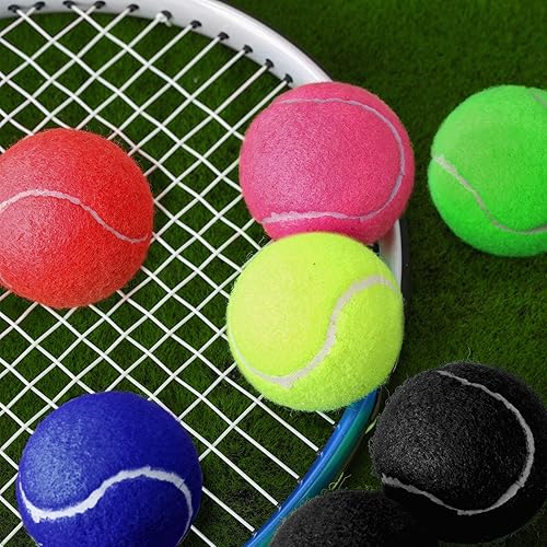 Vista 4 de Jenaai 48 pelotas de tenis de colores a granel de presión estándar de 2.5 pulgadas, entrenamiento de práctica, pelotas de tenis para perros