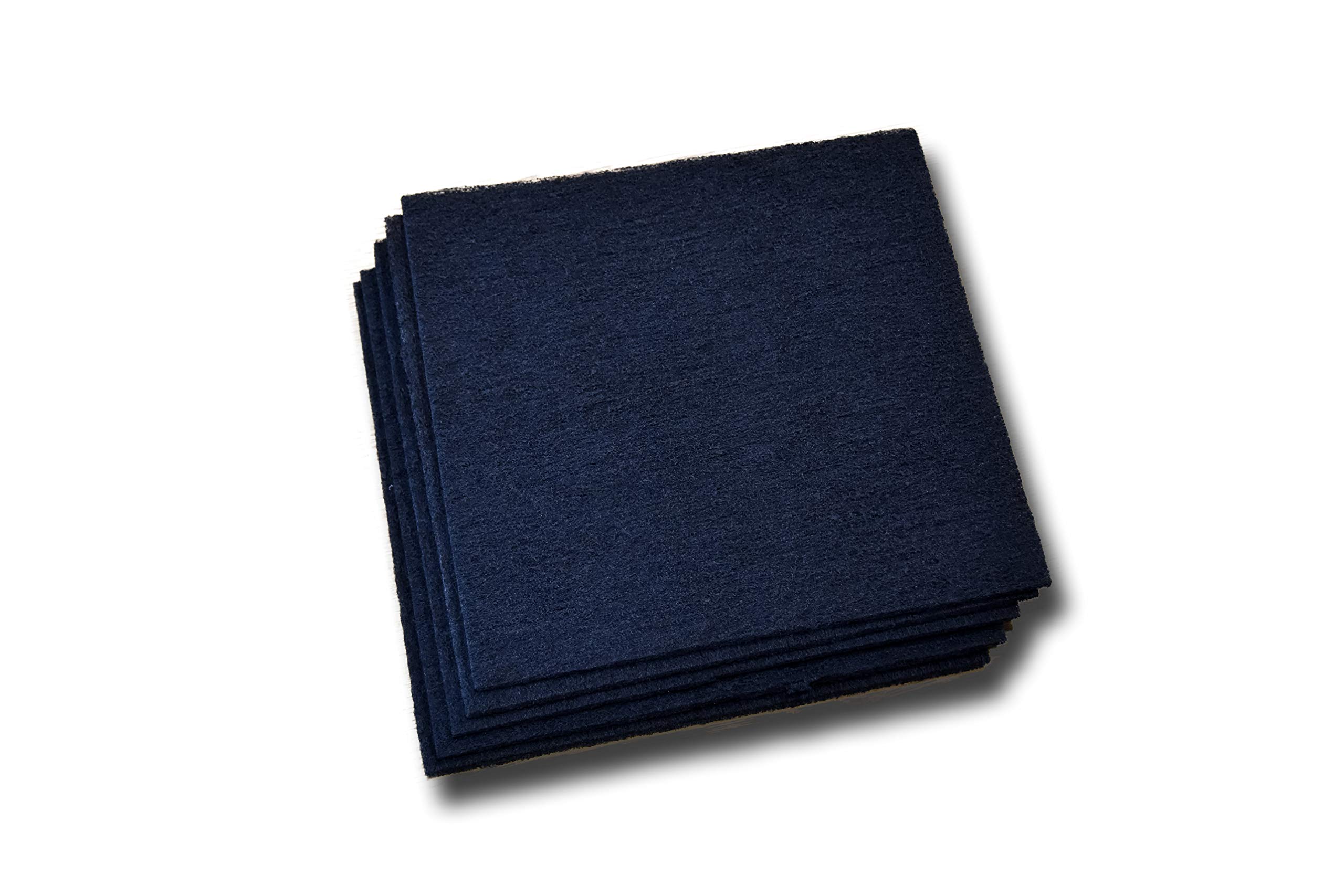 The Filter Pro Carbon Fine Filter Media, 3/8" Thick, 12" x 12" Pads, 5 Pack, Perfect for Aquariums, Ponds or Water Gardens, Made in USA