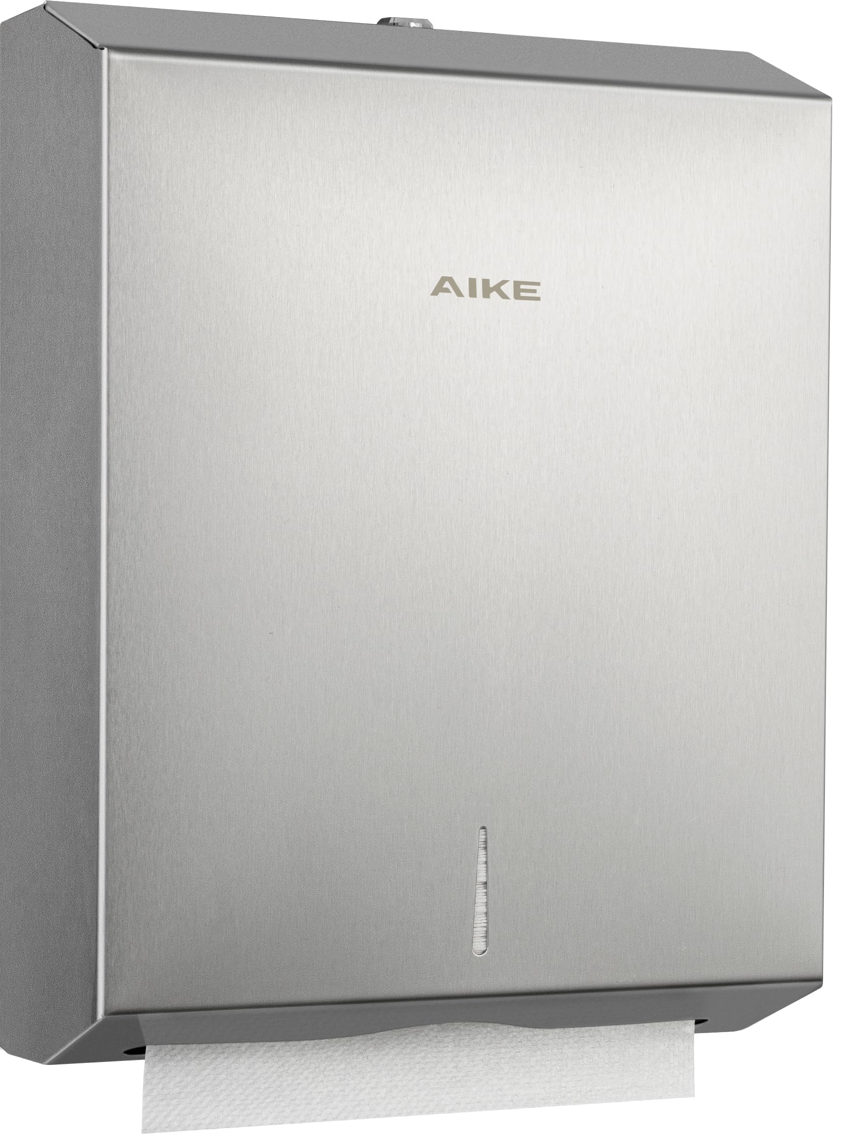 AIKE Distributeur d'essuie-Mains 400 Feuilles en Acier Inoxydable avec Serrure AK5181 (H2 & Z-Fold Papier plié 27 x 10 cm ou Plus Petit)
