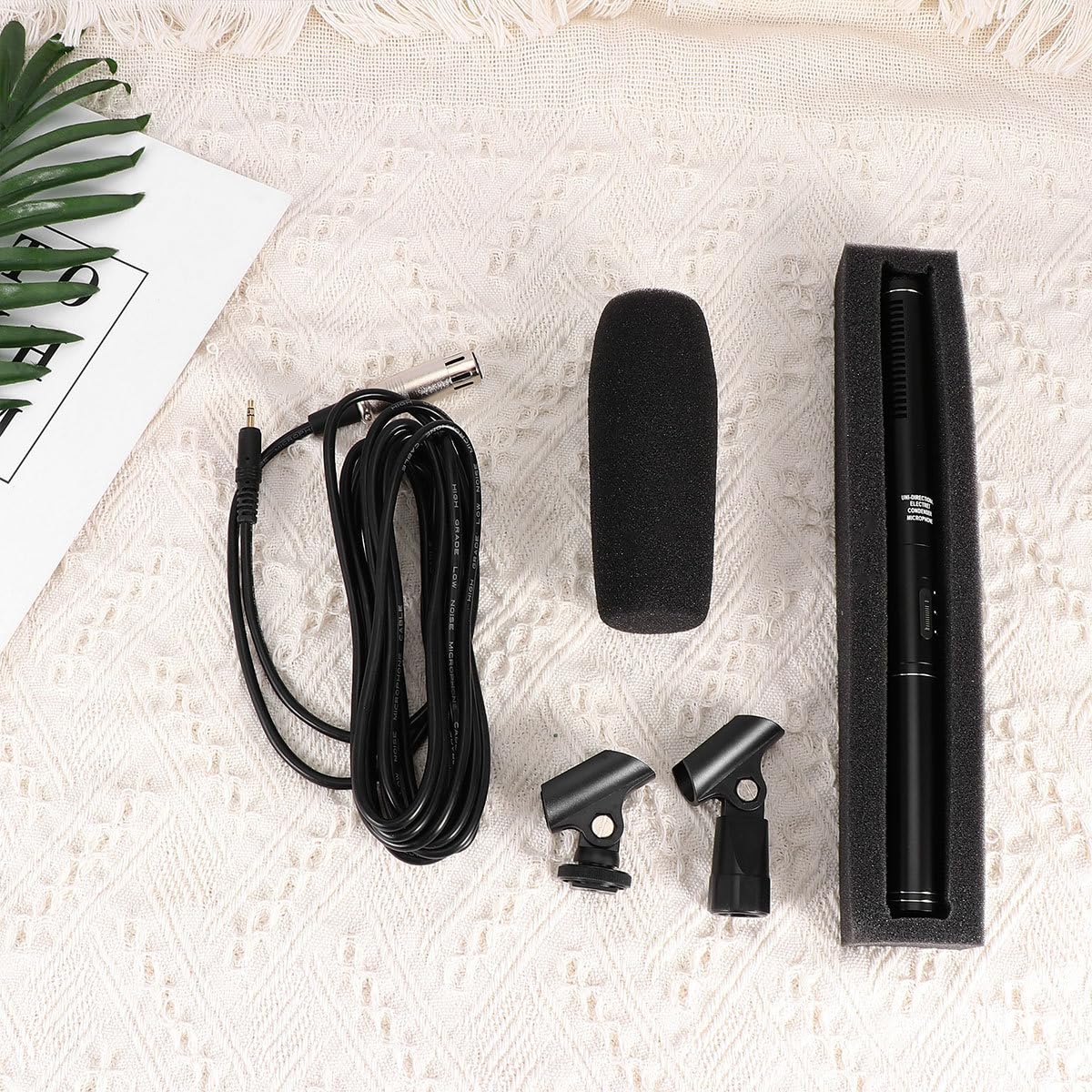 DOITOOL Professionelles Interviewmikrofon Tragbares Aufnahme Mikrofon mit Stoßdämpfung Umgebungsgeräuschunterdrückung für Kamera Camcorder Outdoor Videoaufnahme